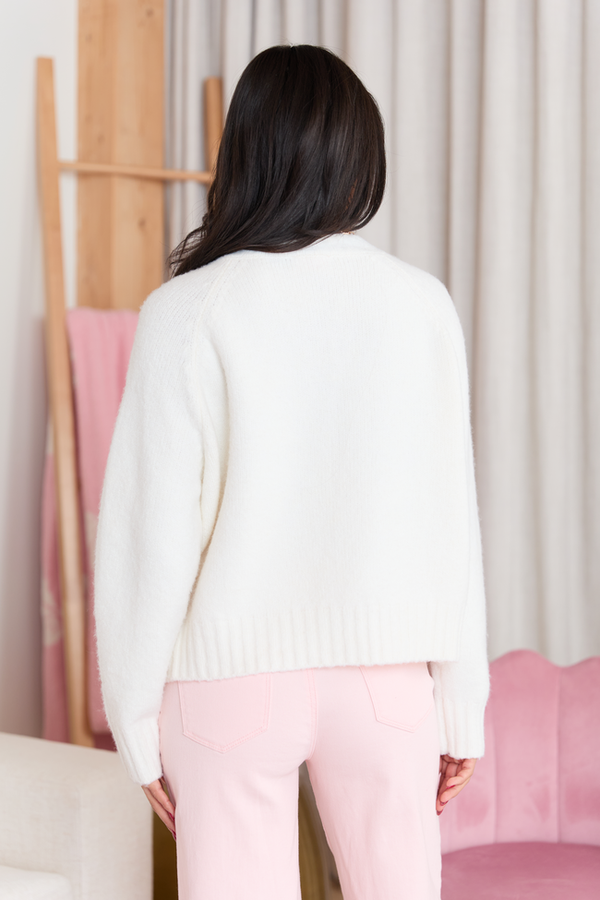 Ivory V-Neck Sweater